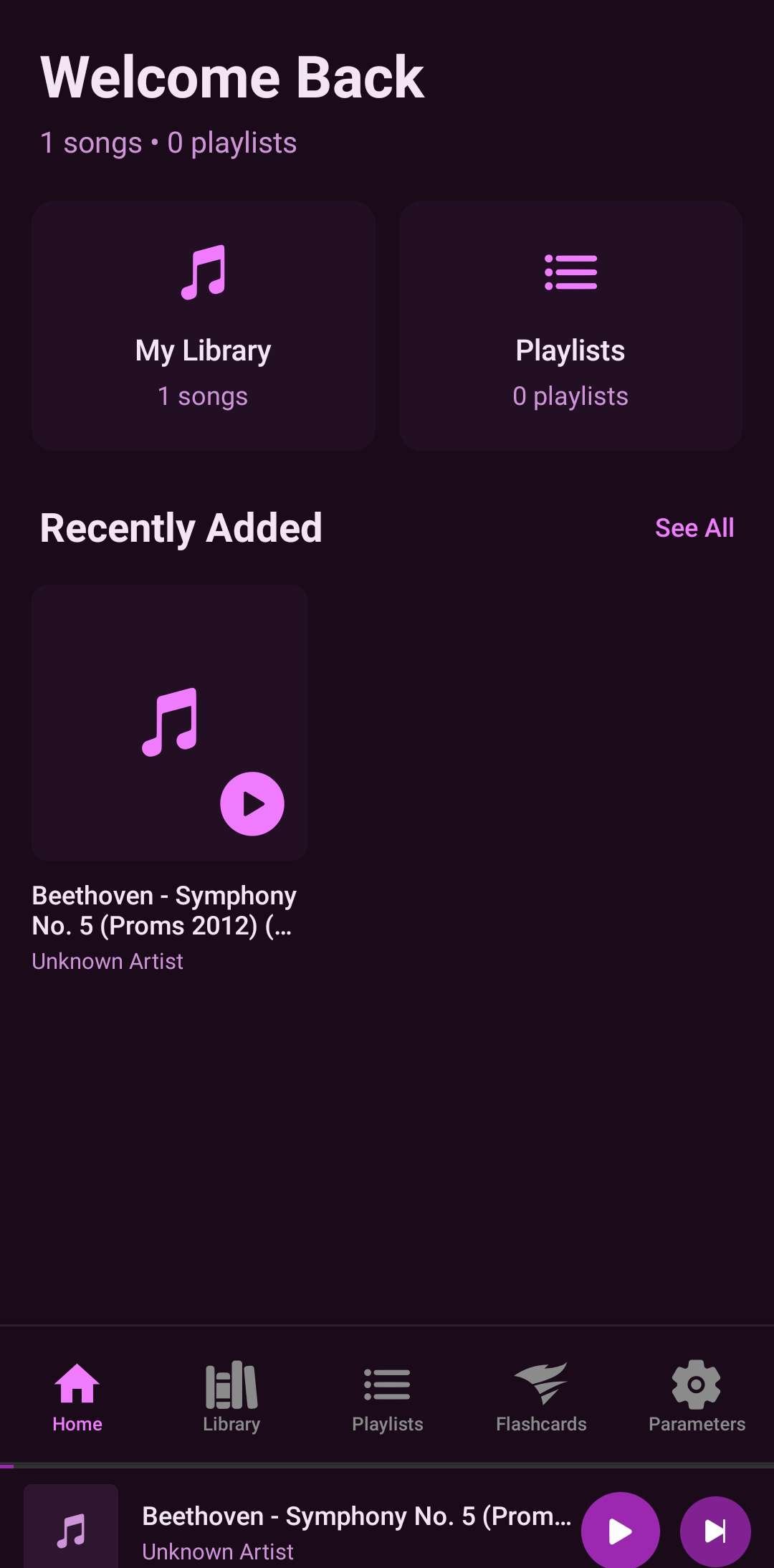 Vue globale de l'application
